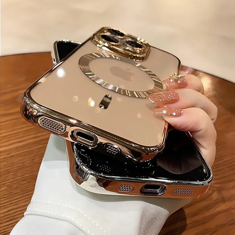 حافظة شحن لاسلكية شفافة رفيعة للغاية لهاتف آيفون 16 15 14 13 12 11 Pro Max Plus غطاء حماية مضاد للصدمات #6