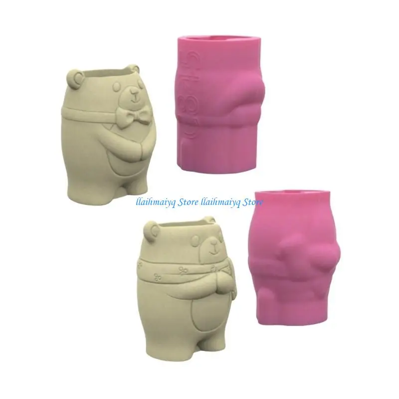 

573B Handcraft Bear Vase Silicone Mould for Epoxy Resin and Plaster Projects