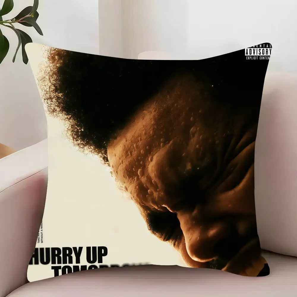 The W-Weeknd Hurry Up Tomorrow Pillow Case Decor Protective Covers Comfortable Soft For Sofa Living Room Home Office