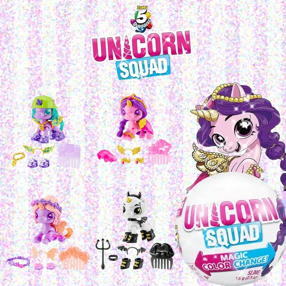 

ZURU 5 Surprise Newborn Unicorn Squad Verrassingsball: Светящиеся феи, любимые подарки для девочек, милые пони, коллекционные коробки-сюрпризы