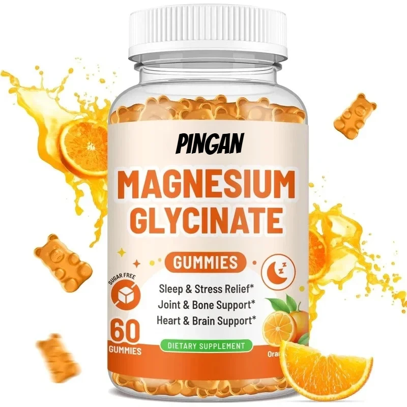 

Adult Magnesium Soft Candy - Magnesium Glycine Supplement - Soft Candy for Bones and Muscles| Sugar Free Orange Flavor，60pills