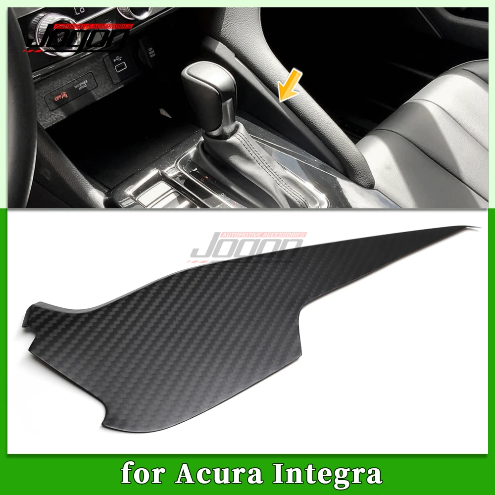 LHD Carbon Fiber Car Interior Center Gear Side Panel Cover Trim Accessories For Acura Integra Type S A-Spec 2022 2023 2024 2025