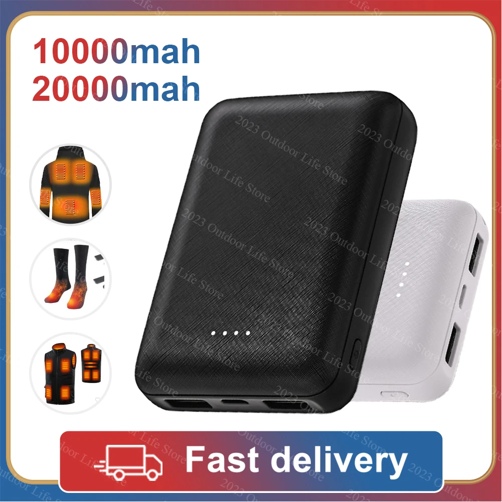 10000/20000mAh Power Bank Portable Charging External Battery 5V 2A Fast Heating Vest Jacket Underwear