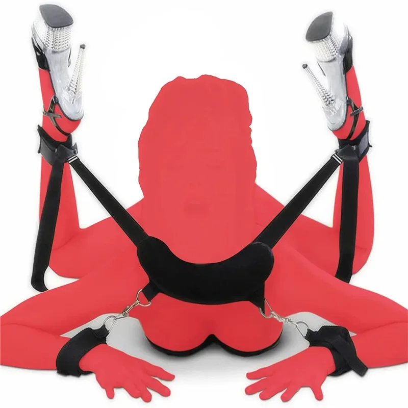 Adult Sex Toys SM Leg Bondage with Plush Handcuffs Split Toy Sling Game