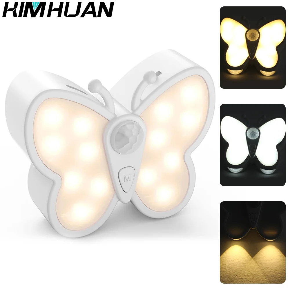 

Intelligent Body Wensor LED Butterfly Lights Wire-Free Rechargeable Light Effect Eye Protection Ambient Magnetic Night Light