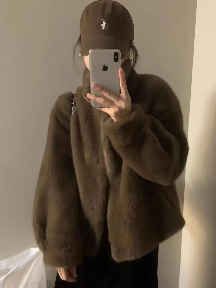 Artificial Mink Furniture Jacket Womens Luxury Faux Fur Coat Womens Clothing High End Faux Mink Fur Fashion Outerwear