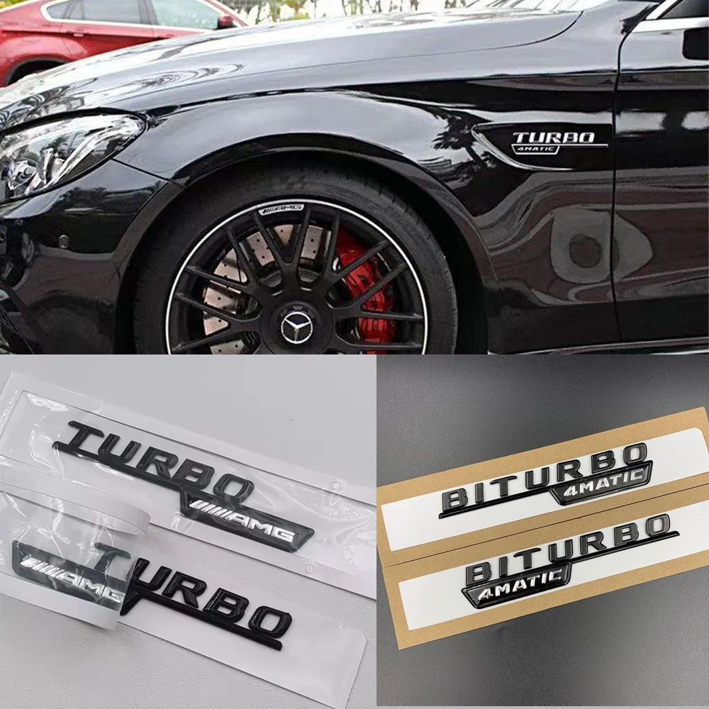 توربو 4MATIC زائد شعار السيارة الجانب الحاجز شارة ملصق شعار لمرسيدس بنز AMG X247 C117 W117 GLE53 GLA45 A45 A35 CLA35 CLA45