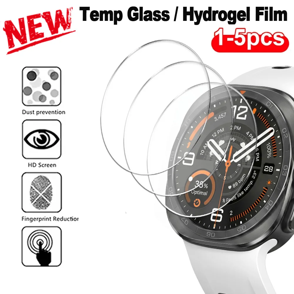 Tempered Glass Screen Protector for Samsung Galaxy Watch Ultra 2 2026 Clear Full Cover 9H Hardness Anti-Scratch Accessories Set