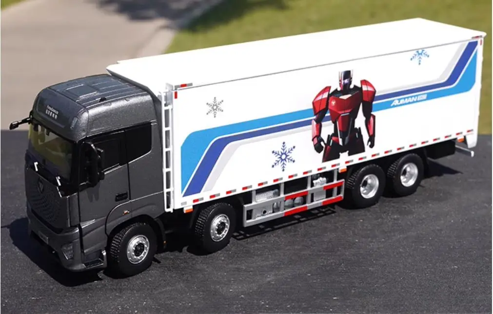 Collectible Diecast Model Gift 1:36 Scale Foton Auman EST-A 8X4 Container Van Truck Vehicles Alloy Toy Model