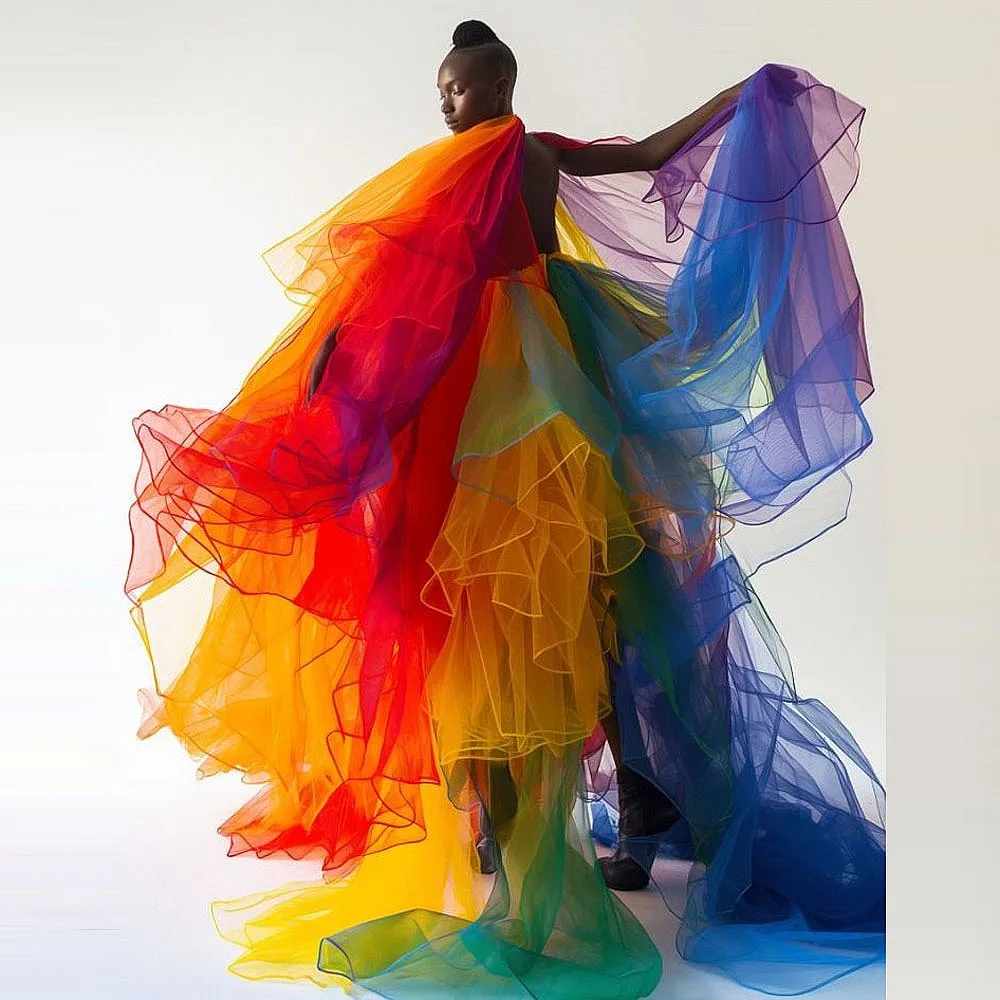 Multi-Colors Tulle Dresses Puffy Skirts Layered Mesh Women Photoshoot Dress Chic  Amazing Bridal Gowns
