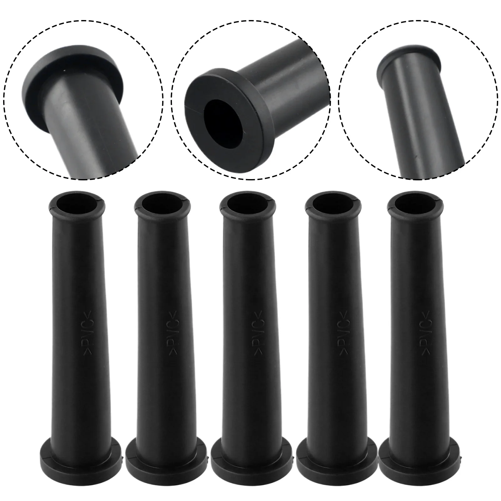 5 Pcs Black Rubber Wire Cable Sleeve Boots Cover For Angle Black Rubber Boot Protective Film For Electric Drills Cable