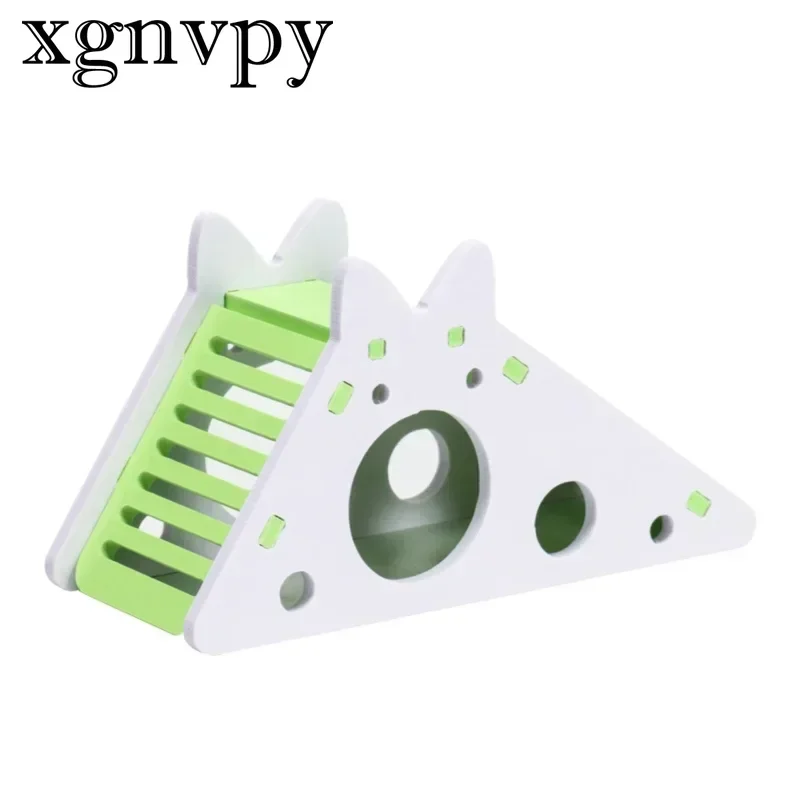 xgnvpy Funny Hamster Slide Toy Guinea Pig Assembled Slide Chinchilla House Cage Breathable Accessories Hamster Playset