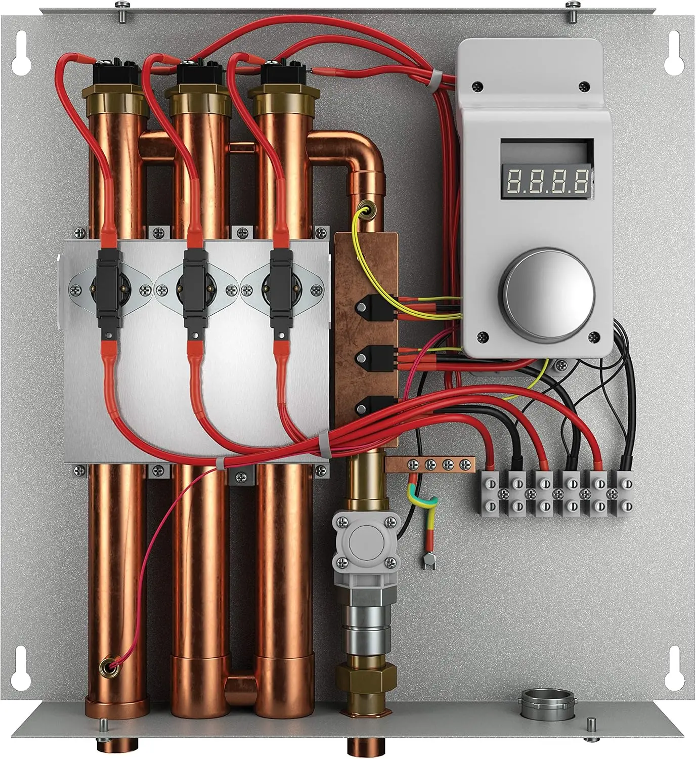 24kW 240V Electric Tankless Water Heater Gray ON/OFF Dial Control with Adjustable Digital Temperature Display