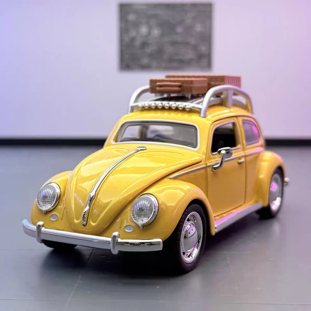 1:32 Volkswagen Beetle Modelle Miniatur Autos Spielzeug Leichtmetallrad Zurückziehen Fahrzeuge Gummireifen Spielzeugauto für Kinder Sammlung Spaß