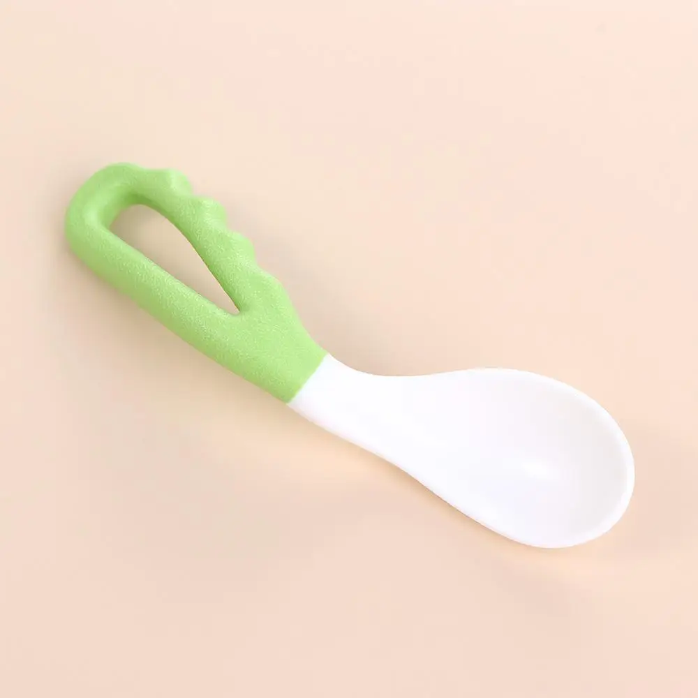 Children Learning To Eat Oval Orange Infant Training Spoons Baby Food Spoon Kid Curved Soup Spoon Newborn Tableware