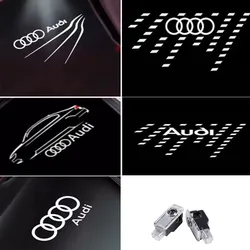 2Pcs for Audi S3 S4 S7 S6 A5 A3 A4 RS A6L A7 A4L Q5 Q7 A8L Q3 Car Door Welcome Light Led  Projector Lamp Courtesy Lights