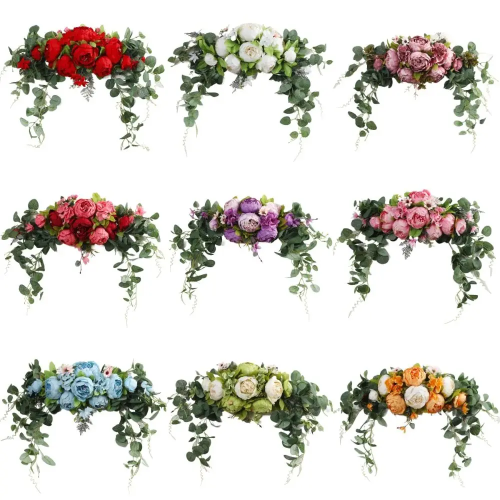 بوهو الاصطناعي الزفاف قوس الزهور الأوكالبتوس جارلاند الستائر DIY بها بنفسك زهور الزفاف أكاليل علامة ترحيب الأزهار
