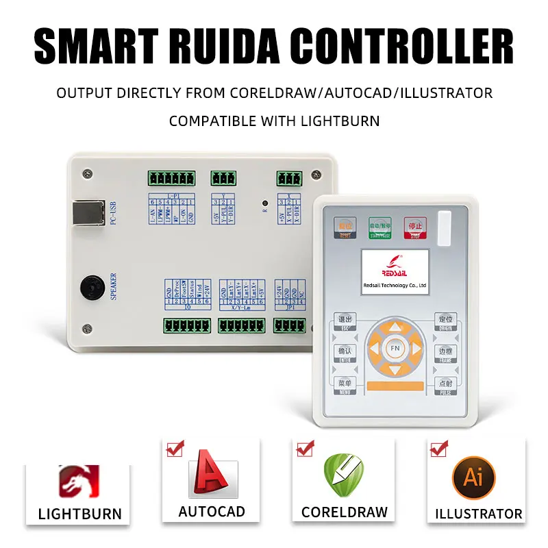 قاطع نقش بالليزر Redsail ، CO2 ، X700D ، Reci W1 ، 70-90W ، نظام Ruida ، 700x500mm