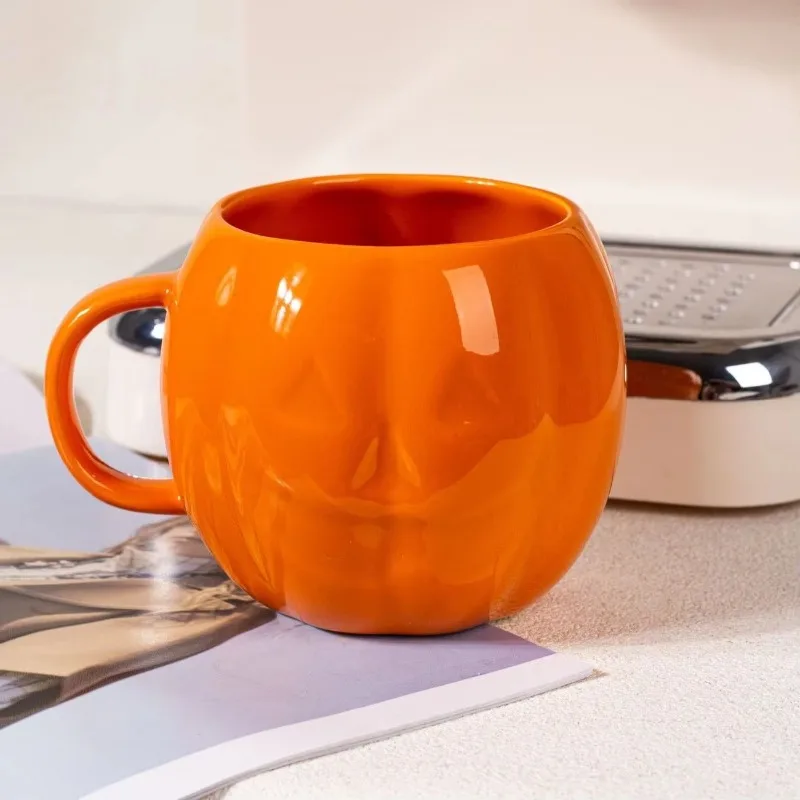 Cup Pumpkin Ceramic Mug Halloween Gift Ins Water Cups Couple Breakfast Coffee Cup Milk Household Large Capacity Drinkware