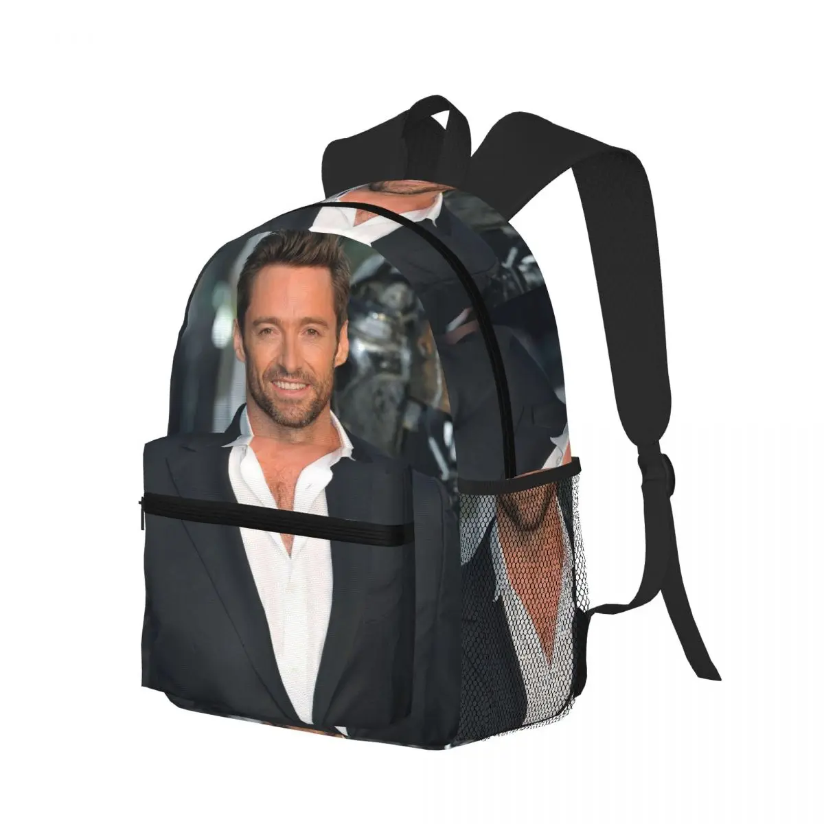 Hugh Jackman Photo Collage  Student Backpack School Bag Hiking Travel Daypack for Boys Girls Bookbag Shoulder Bags