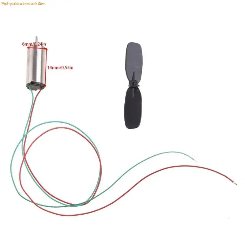 203F 1セット3.7V 48000RPM RC航空機ヘリコプターおもちゃのコアレスモーター +プロペラ