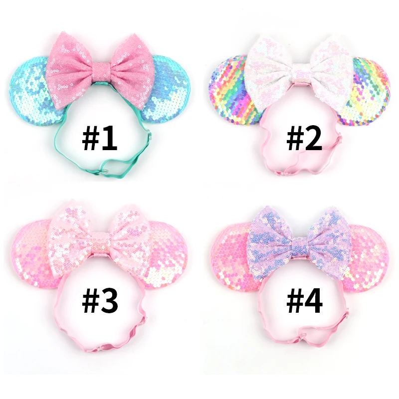 1pc Candy Farbe Maus Ohren Elastisches Stirnband für Erwachsene und Kinder Einstellbare Nylon Headwrap Urlaub Party DIY Haar Zubehör – Detail 4