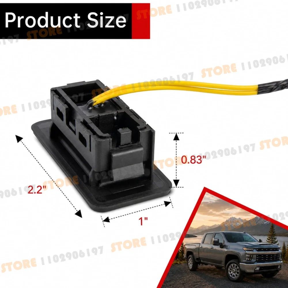 Main Tailgate Release Switch for 2019-2024 GMC Sierra & Chevy Silverado 1500 2500 3500 HD Tailgate Button Replaces 84413809