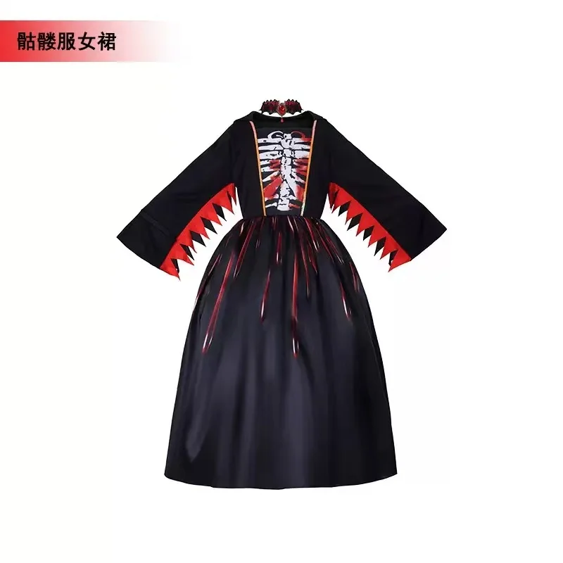 

Cosplay costume witch outfit party black horror clothing, suitable for Halloween and Christmas