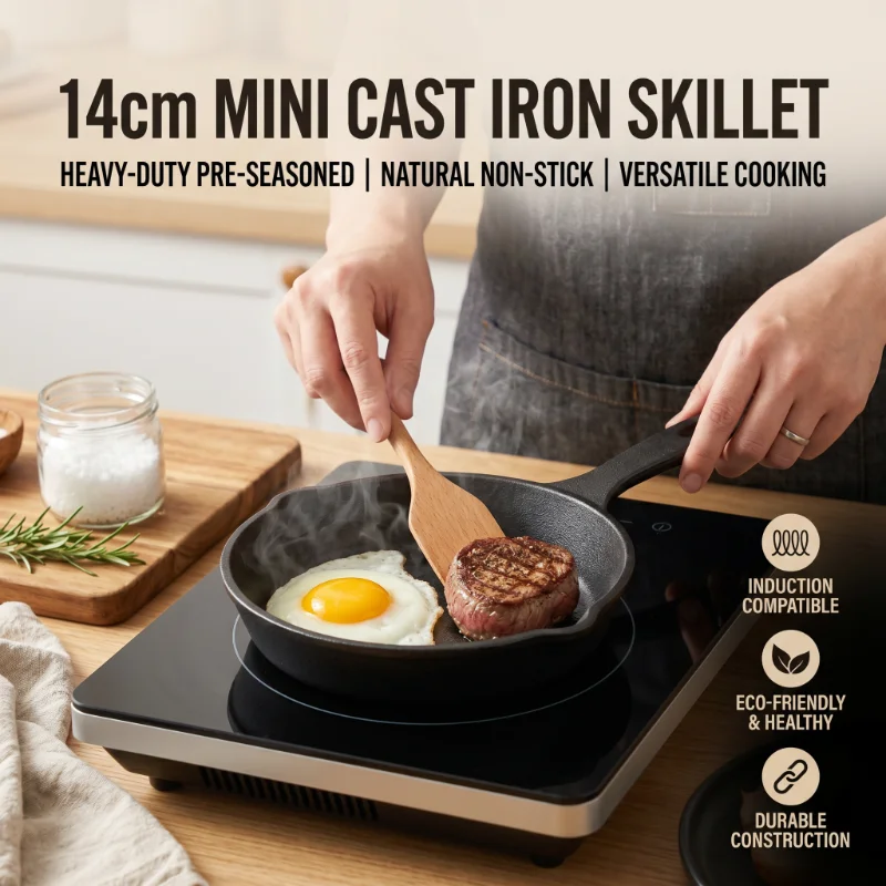 Pan Iron Cast Frying Egg Steak Cooker Pot Mini Enamel Saucepan Steak Cookers Maker Cookware Omelet Sandwich Waffle Grill