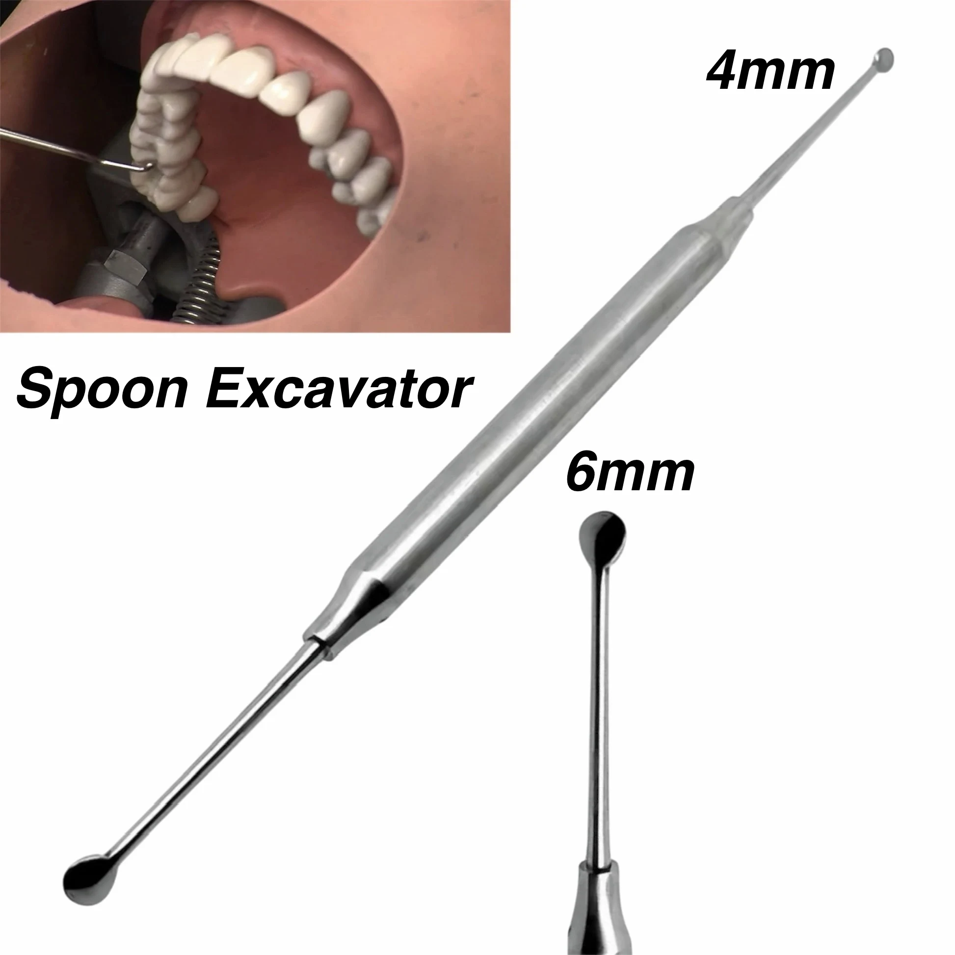 Dental Implant Excavator Spoon Oral Care Restorative Cavity Tool Dental Bone Curettes Tools Round Tip Surgial Tools