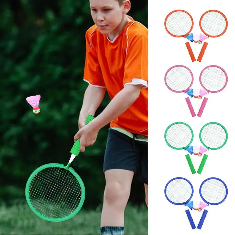 Junior Badminton Racket 2 Player Sports Badminton Racket Lightweight Racquet Beach Play Game Toys Set Including 3X Badminton For