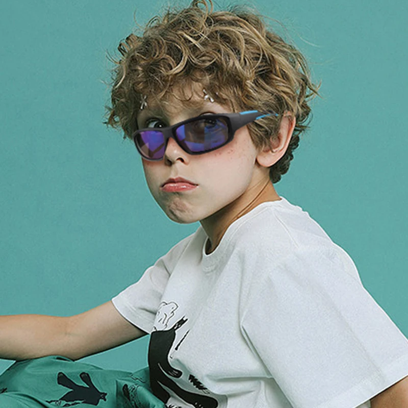 

Kenbo Kids Cycling Sport Sunglasses Child Glasses Outdoor Mirror UV400 Boy Eyewear For Children Gift With Bag&Box Goggles Girl