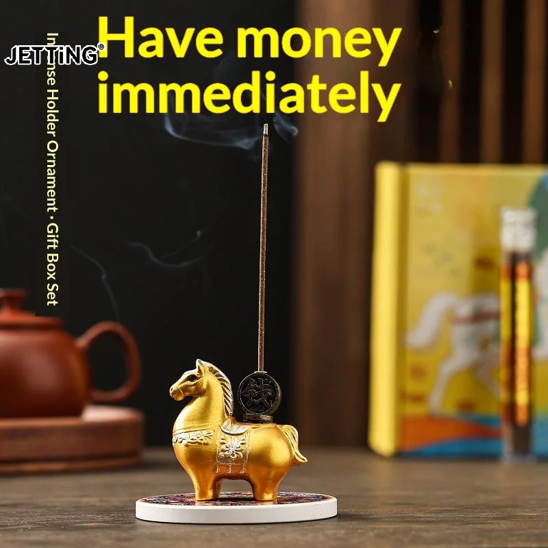 Resin/Ceramic Material Chinese New Year Zodiac Pony Incense Burner Ornamental Creative Incense Stick Holder 2026 Horse Year
