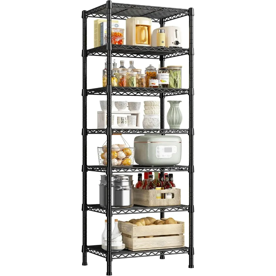 

7Tier Heavy Duty Metal Shelving Unit 71''H x 18''W x 18''D with 1176 LBS Weight Capacity Adjustable Garage Storage Shelves Idea