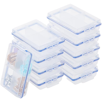 10 Pcs Fishing Tackle Box Portable Lure Storage Kit Small Plastics Case Four-compartment Organizer Box Compact Clear Container