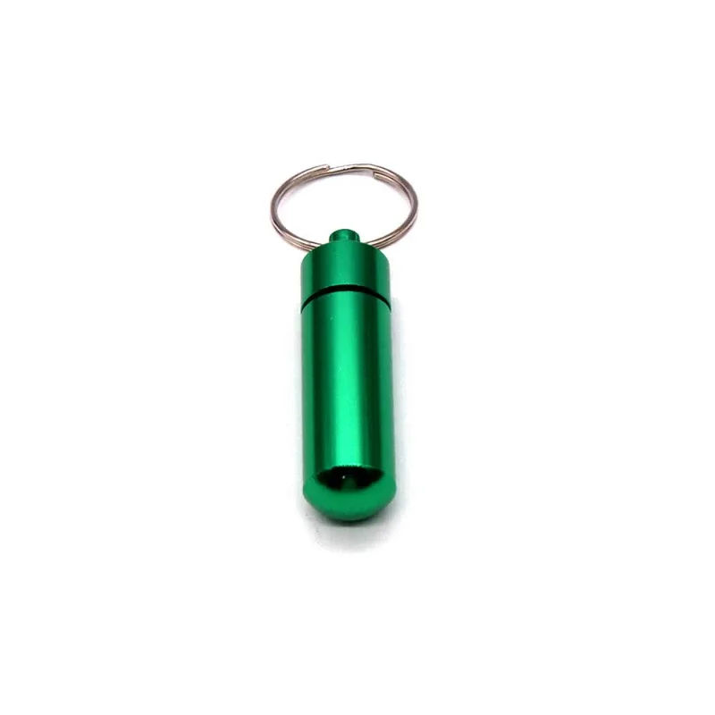 1 PCS Colorful Baby Aluminum Pill Box Medicine Case Container Bottle Holder Keychain Outdoor Pill Case Pillbox Portable