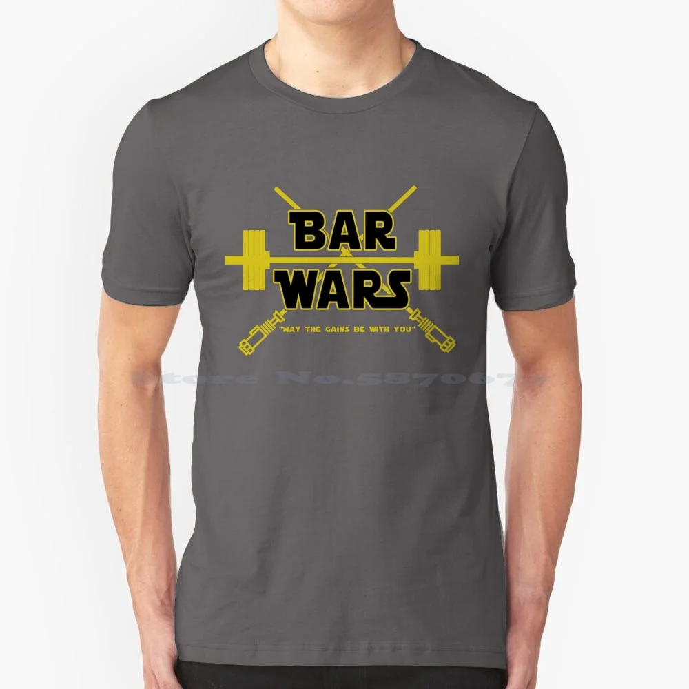 Bar Wars T Shirt 100% Cotton Tee Free Weights Training Powerlifting Gamer Gym Rat Gym Bro Nerdy Pun Funny Kaytee137 Chris Price