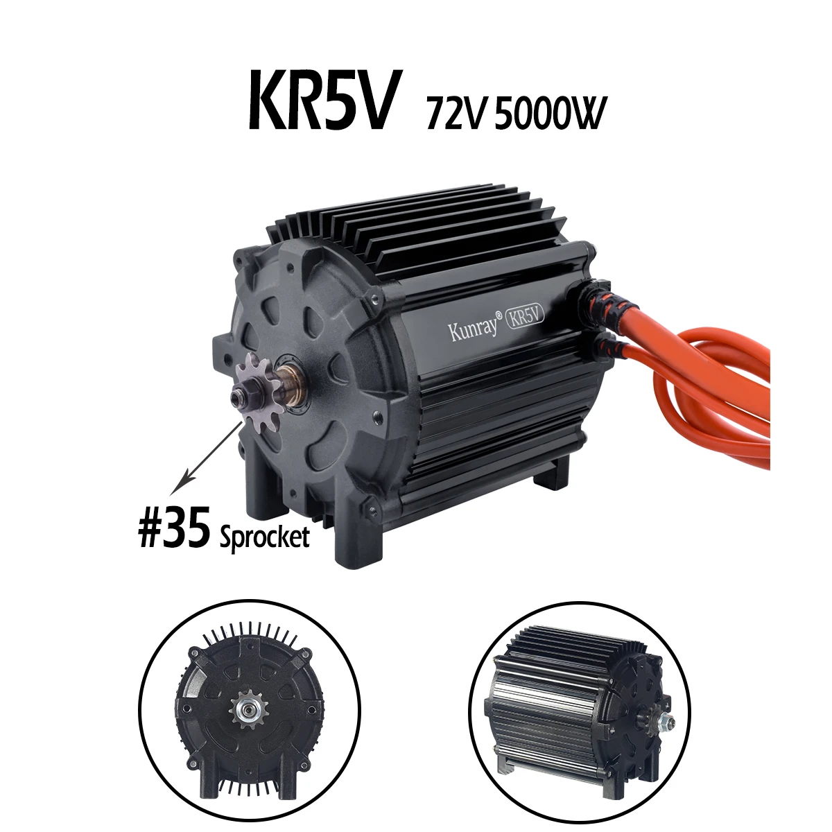 KR5V Kunray 72V 5000W Electric Brushless Motor For Electric Motorcycle Razor Fardriver Controller With #35 Chian