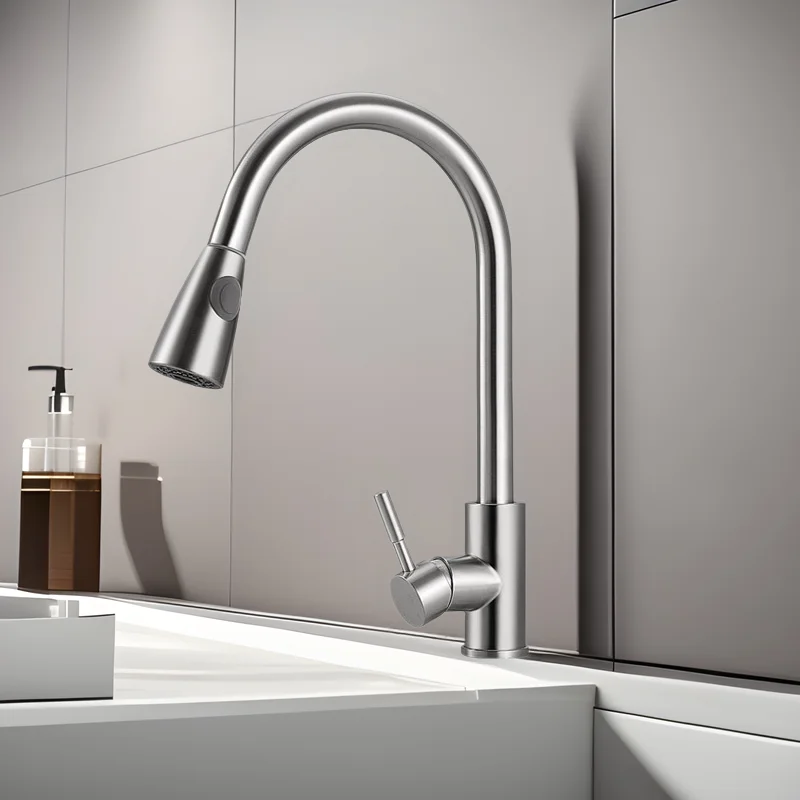 

Телескопические вращающиеся смесители для раковины, матовые выдвижные смесители для кухонной раковины из нержавеющей стали, ретро, обустройство дома, Robinet YSSLT