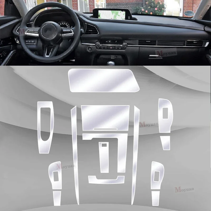 

Для Mazda CX-30 2020-2023 автомобильная панель коробки передач навигационный экран автомобильный интерьер защитная пленка из ТПУ наклейка против царапин