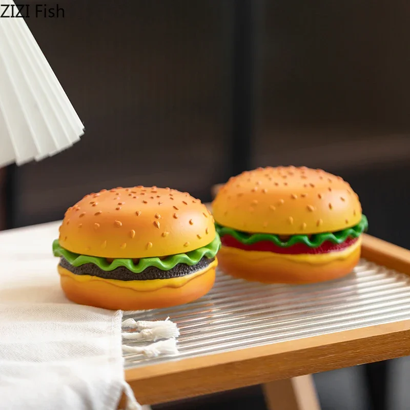 Creative Cartoon Burger Ashtray Resin Crafts Ash Tray Office Table Smoking Accessories for Weed Ashtrays Gift for Boyfriend