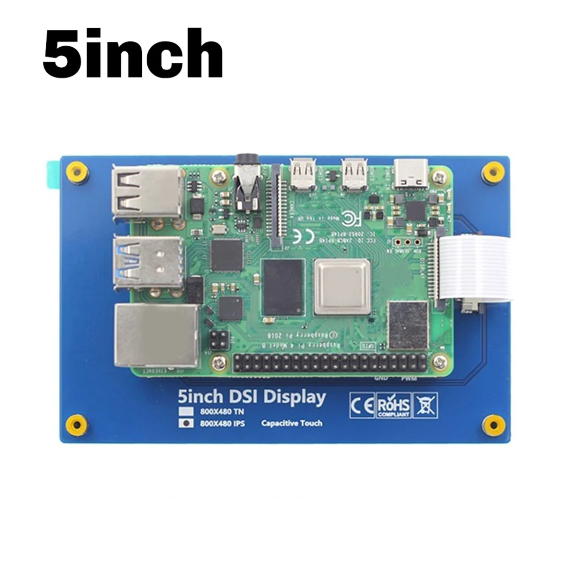 New 5 Inch QLED Display DSI Interface Panel Multi-Point Touch for Raspberry Pi 4B/3B/2B and Other Full Range Motherboards