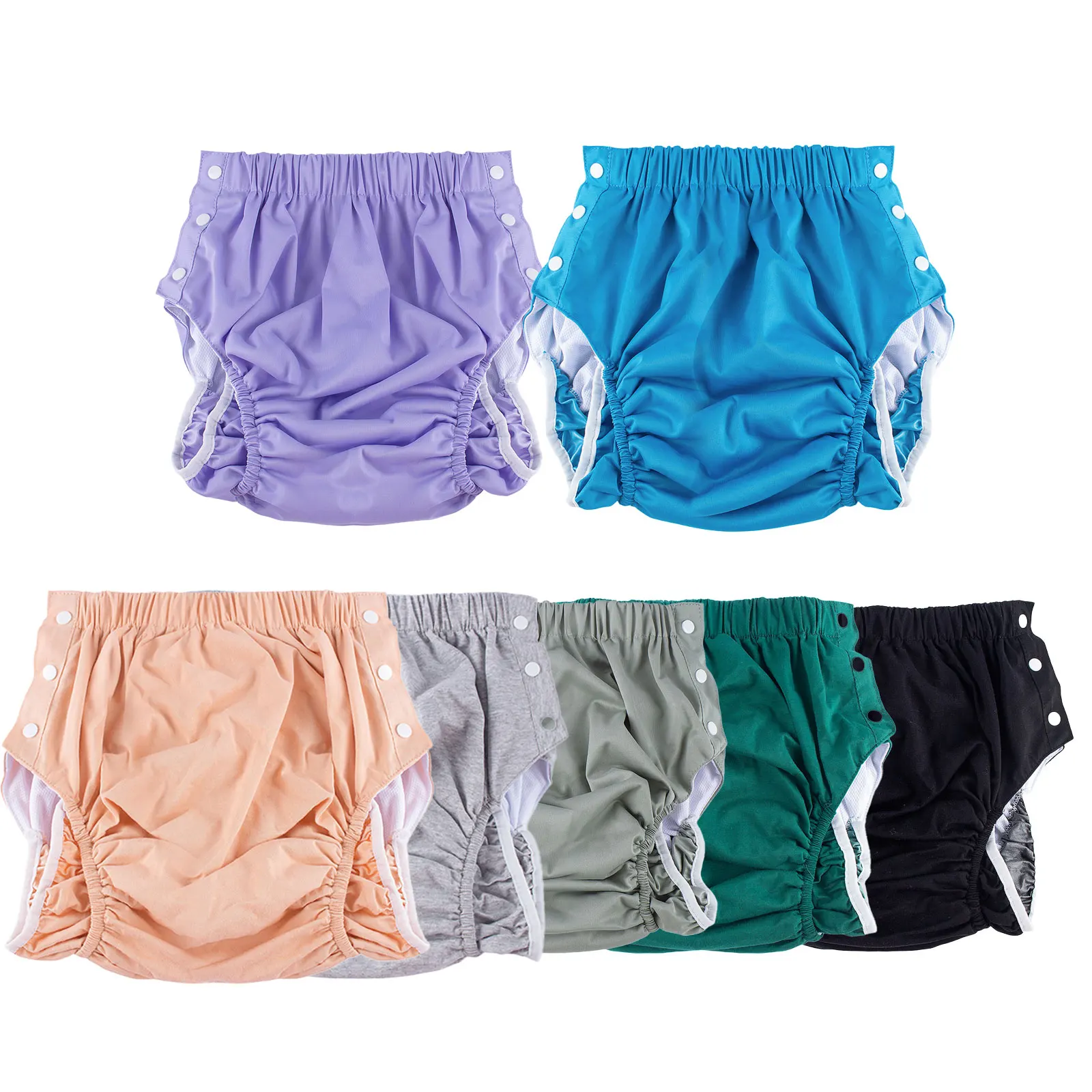 Adult Waterproof Adaptive Underwear Elderly Bedridden Leak-proof Diaper Cover Easy-to-wear Washable Cotton Inner Diaper Briefs