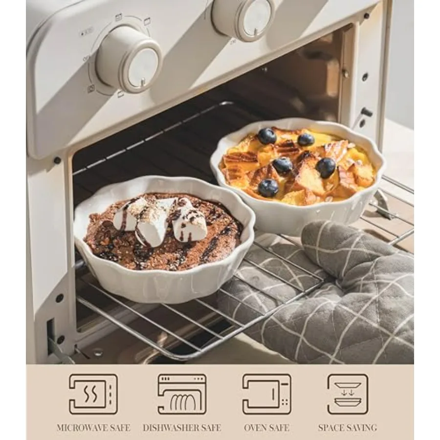 12 oz Oven-Safe Ramekins – Individual Mini Baking Dishes for Pies & Desserts 5