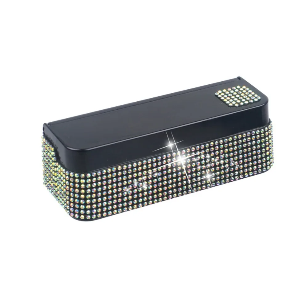 

4-х отделений со стразами, автомобильный ящик для хранения монет, блестящий портативный чехол большой емкости, экономия места, декоративный