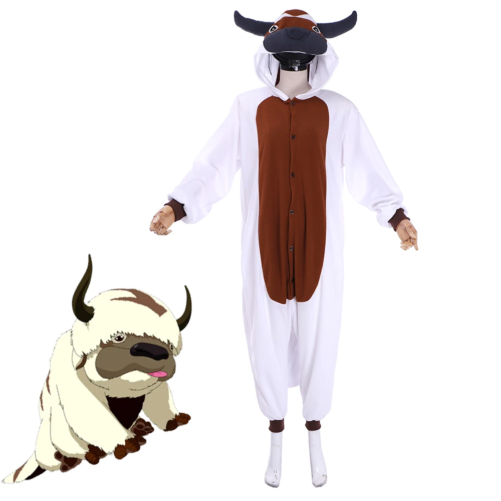 アバターコスプレ Appa パジャマコスチュームユニセックス牛パジャマジャンプスーツハロウィンパーティー Cos 日常服