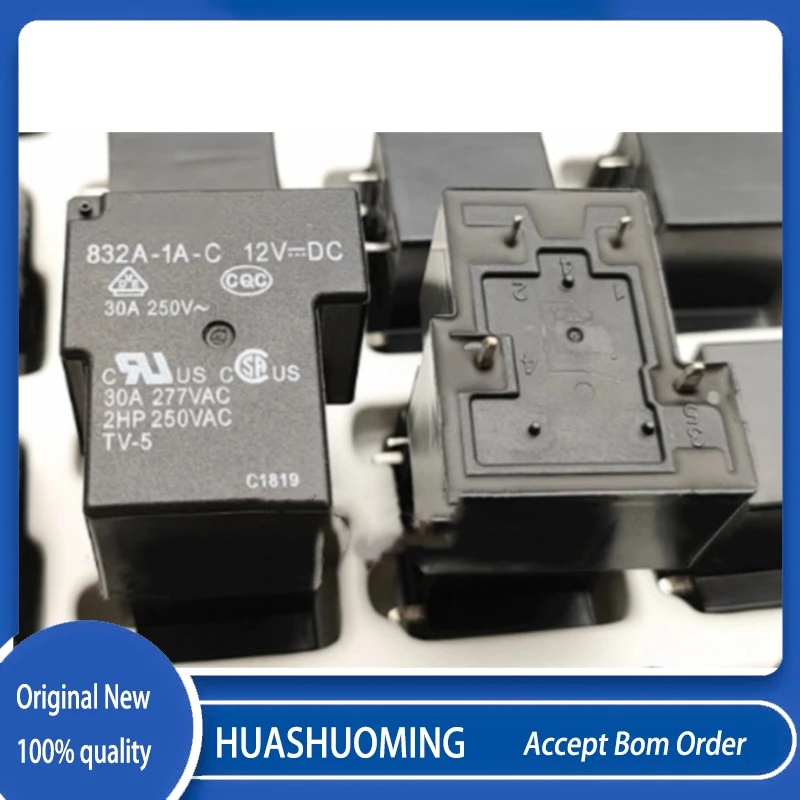 5Pcs/LOT  NEW 832A-1A-C-12VDC  832A-1A-C -12V  -DC12V 4PINS 30A  