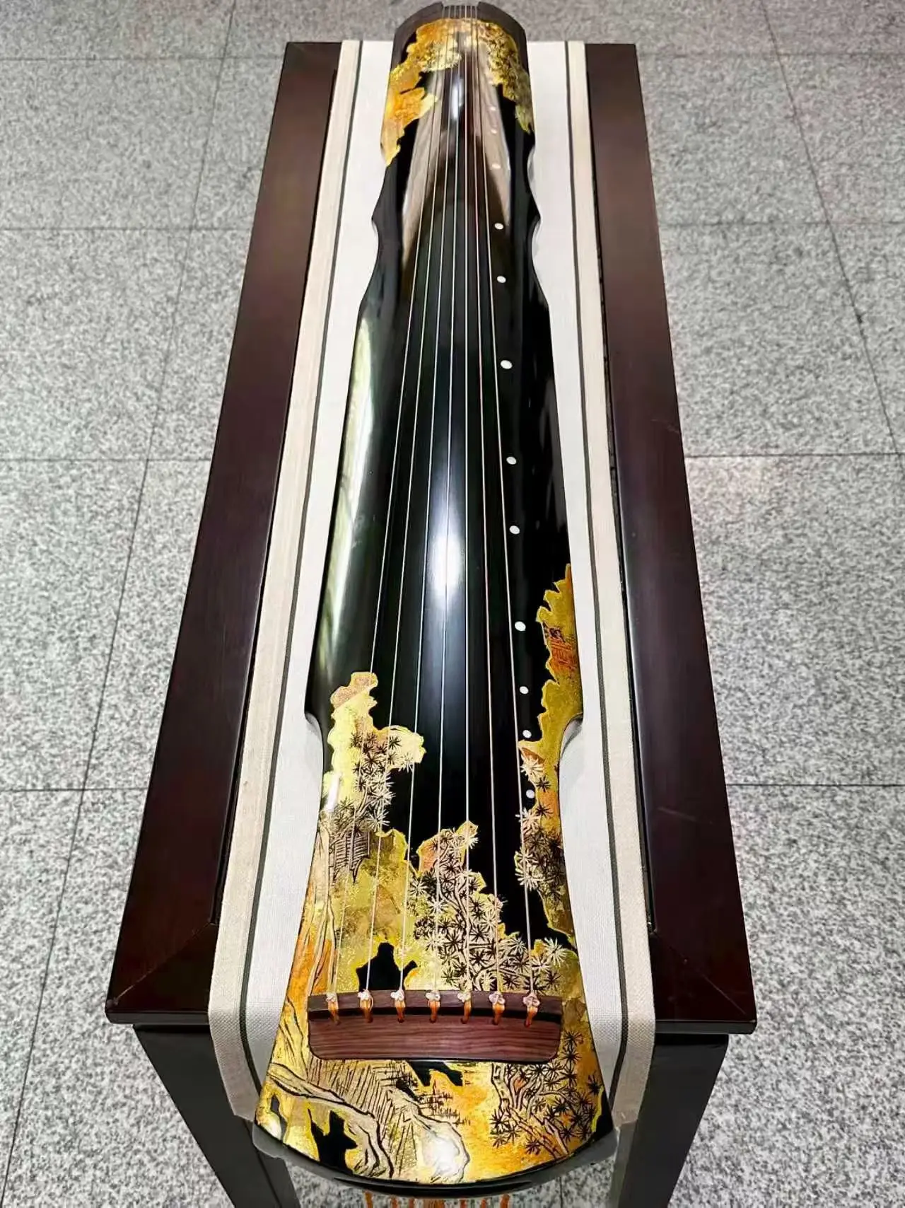 Guqin Fuxi Style, Old Chinese Fir, Hand Painted Craft, Traditional Chinese Stringed Musical Instrument