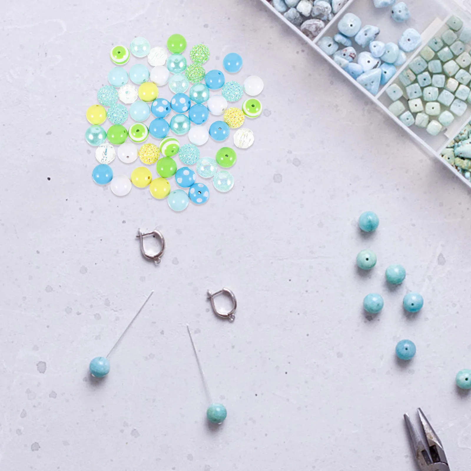 

50Pcs DIY Beads for Pen Crafting Bright Acrylic Loose Beads Handmade Ornament Supplies Beadable Pen Decoration Gift Ideas