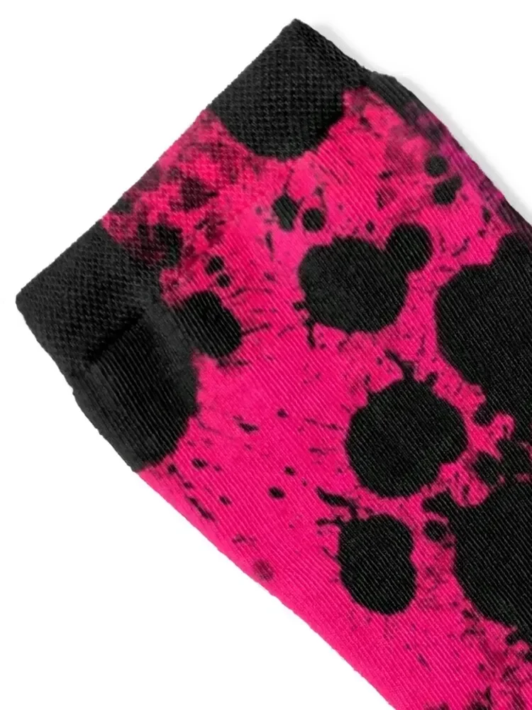 Demon Pink Splatter Socks Stockings funny sock crazy Boy Socks Women's